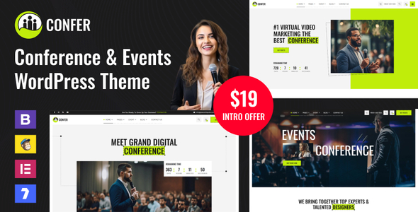 Confer – Conference & Events WordPress Theme – 0 Sold!