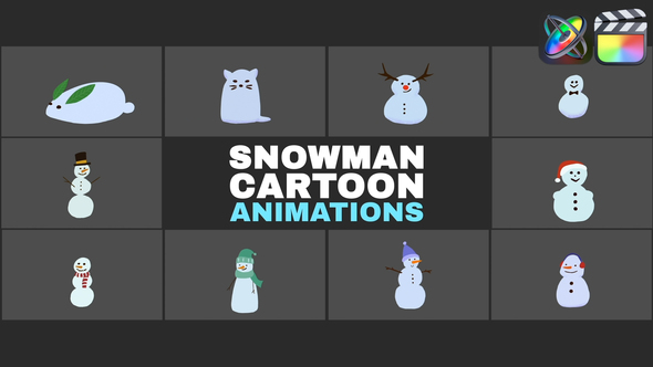 Snowman Cartoon Animations for FCPX alt