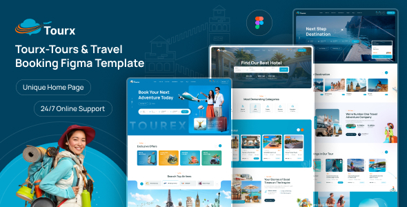 Tourx – Tours and Travel Figma Template – 0 Sold!