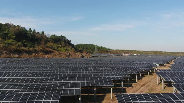 Solar power station in montain