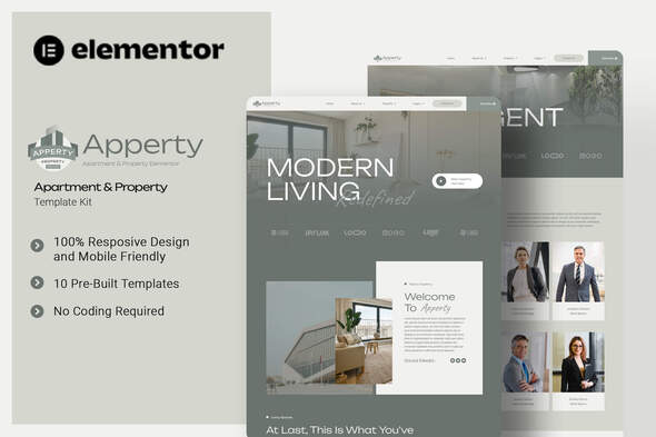 Apperty – Appartment & Property Elementor Template Kit – 0 Sold!