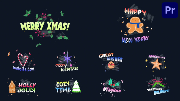 Cartoon New Year Titles for Premiere Pro