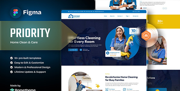 Priority – Home Clean and Care Figma Template – 0 Sold!