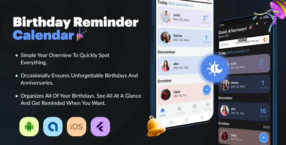 Birthday Reminder Flutter App | Admob Ads