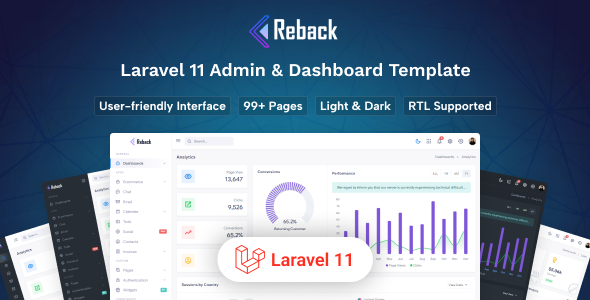 Reback – Laravel 11 Admin & Dashboard Template – 0 Sold!