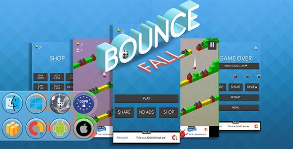 Bounce Fall Game Template