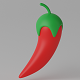 Cartoon Chili Pepper 3D model - 3DOcean Item for Sale