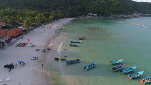 Aerial View at Beach with Boats