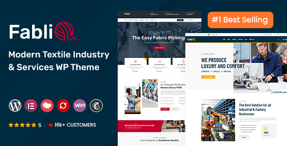 Fablio - Textile Industry WordPress Theme + RTL