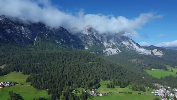 Astonishing Scenery of Italian Dolomites in Clouds