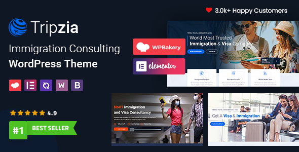 Tripzia – Immigration Consulting WordPress Theme + RTL