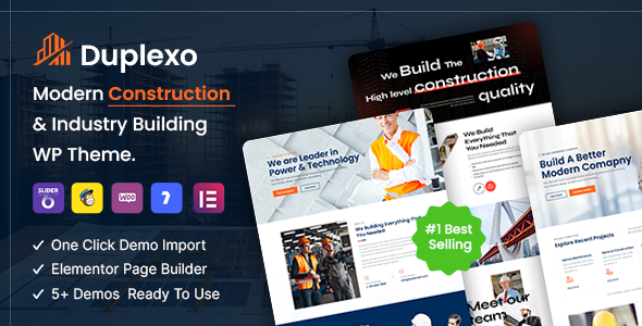 Duplexo – Construction Renovation WordPress Theme + RTL