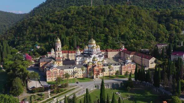 Aerial View New Athos Monastery Abkhazia