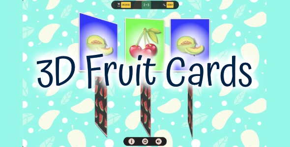 3D Fruit Cards - Cross Platform Memory Game