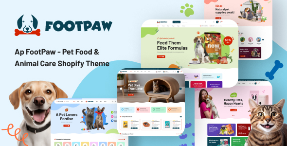 Ap FootPaw – Pet Food & Animal Care Shopify Theme – 0 Sold!