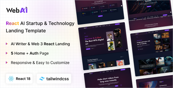 WebAi - AI Startup & Technology React Landing Template