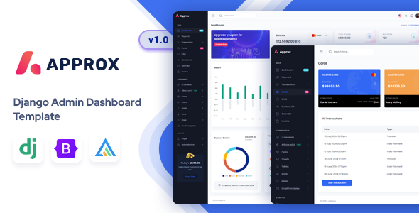 Approx  – Django Admin & Dashboard Template – 0 Sold!