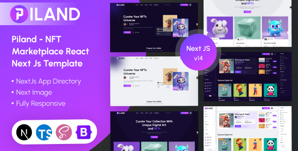 NFT Marketplace React NextJs Template | Piland – 0 Sold!