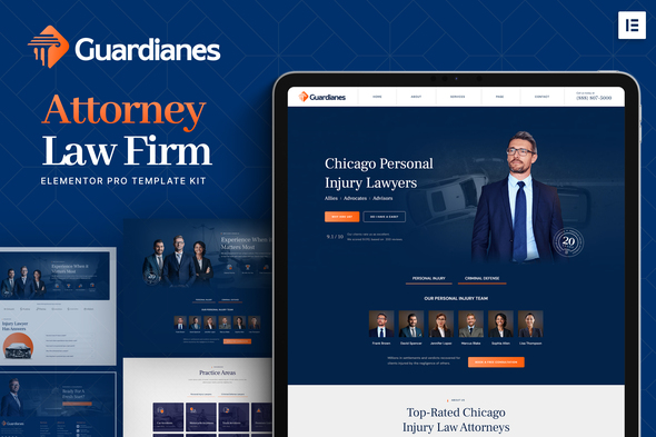 Guardianes – Attorney Law Firm Elementor Pro Template Kit – 0 Sold!