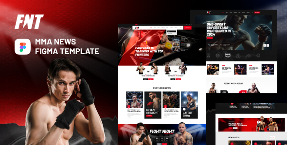 FNT – MMA Promotion & News Figma Template – 0 Sold!