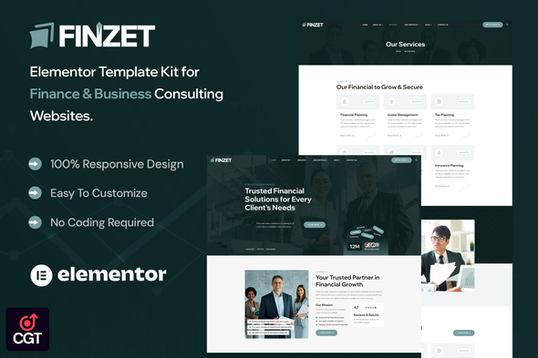 Finzet – Finance and Business Elementor Template Kit – 0 Sold!