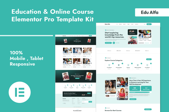 EduAlfa – Education & Online Course Elementor Pro Template Kit – 0 Sold!