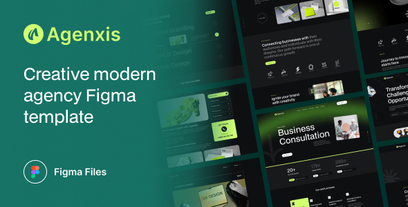 Agenxis – Creative Agency Figma Template – 0 Sold!