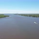 Aerial of Boat Heading Towards City - VideoHive Item for Sale