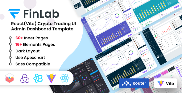 FinLab – React (Vite) Crypto Trading UI Admin & Dashboard Template – 0 Sold!