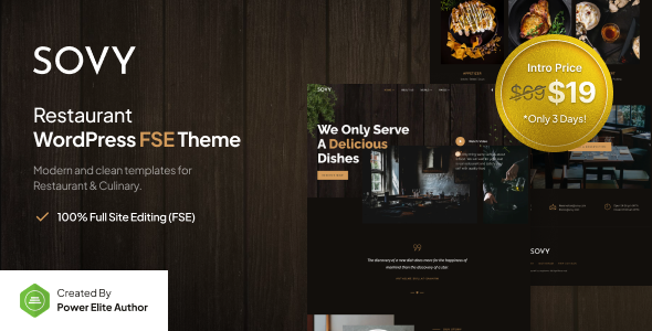 Sovy – Restaurant FSE WordPress Theme – 0 Sold!