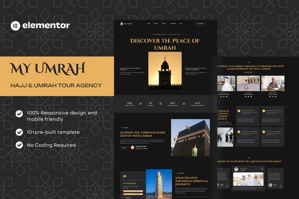 MyUmrah – Hajj & Umrah Tour Agency Elementor Template Kit – 0 Sold!