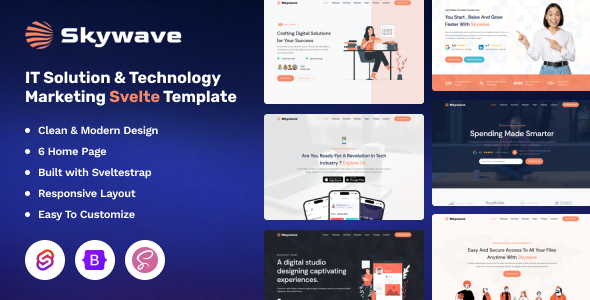 Skywave – Svelte IT Solution & Technology Marketing Template – 0 Sold!