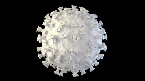 White Looped 3D Coronavirus Cell