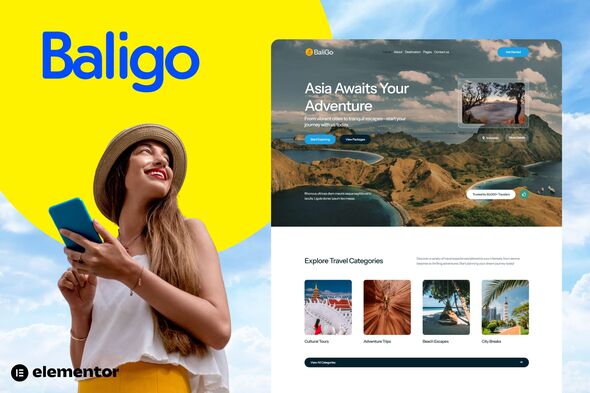 Baligo – Asian Travel Agency Elementor Kit Template – 0 Sold!