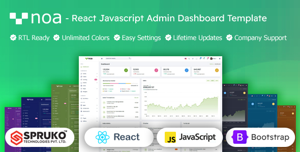 Noa – Admin Dashboard Template Reactjs Javascript Bootstrap – 0 Sold!