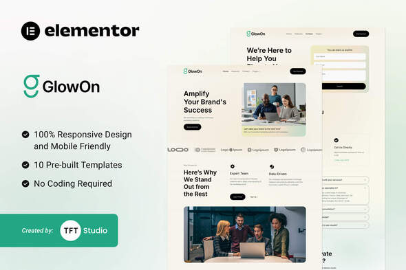 GlowOn – Digital Marketing Agencies, Modern Elementor Template Kit – 0 Sold!