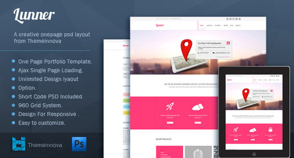 Lunner - One Page Portfolio Template
