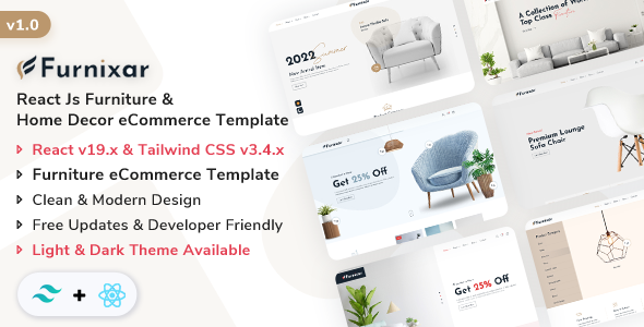 Furnixar – React Js Furniture & Home Decor eCommerce Template – 0 Sold!