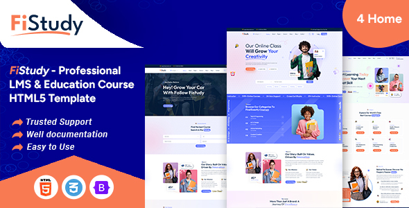 FiStudy – Professional LMS & Education Course HTML5 Template – 0 Sold!