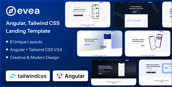 Evea - Angular App Landing Page Template