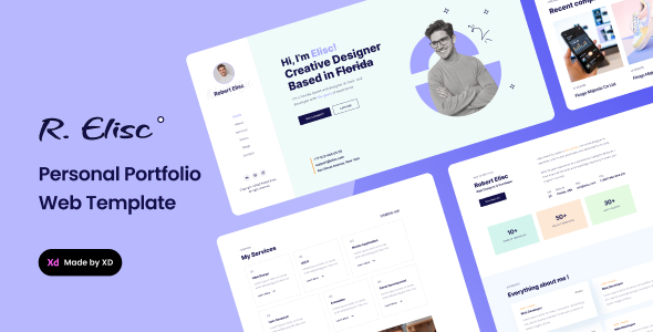 R. Elisc – Personal Portfolio Website XD Template – 0 Sold!