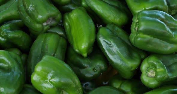 Bell peppers in a french vegetable market.