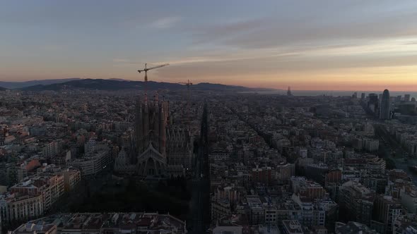 Sunrise in Barcelona Spain