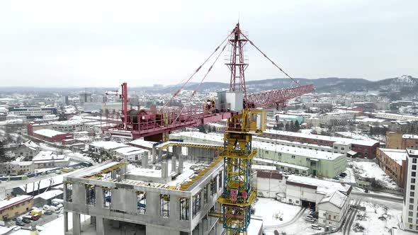 Apartment Building Construction Site Aerial View