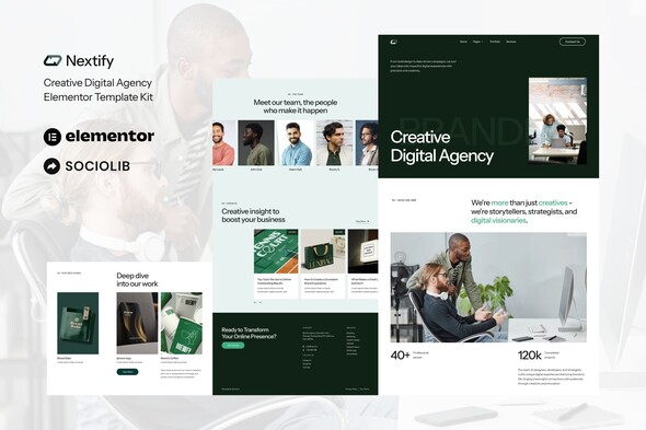 Nextify – Creative Digital Agency & Portfolio Elementor Template Kit – 0 Sold!