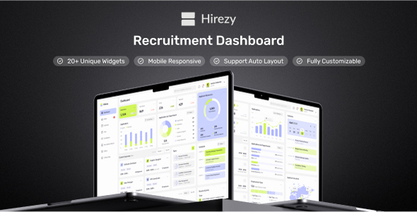 Hirezy – Employee Recruitment Dashboard Figma Template – 0 Sold!