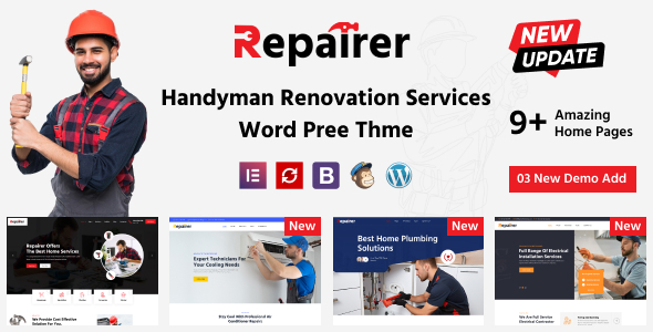 Repairer - Professional Handyman Services WordPress Theme for Maintenance & Repair Businesses