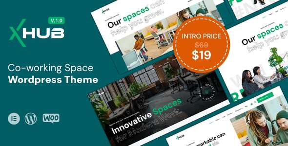 xHub – Modern Co-Working Space WordPress Theme – 0 Sold!