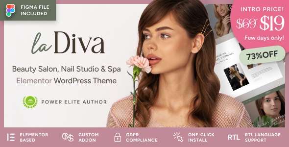 La Diva – Beauty Salon & Spa WordPress Theme – 0 Sold!