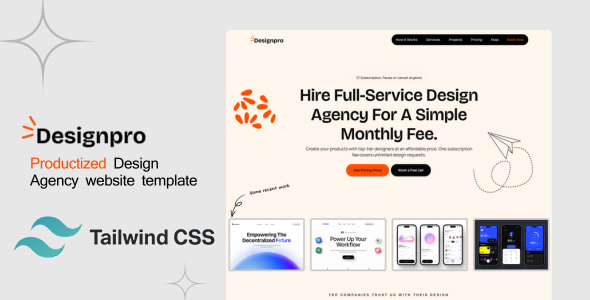 Designpro - Tailwind CSS Design Agency template